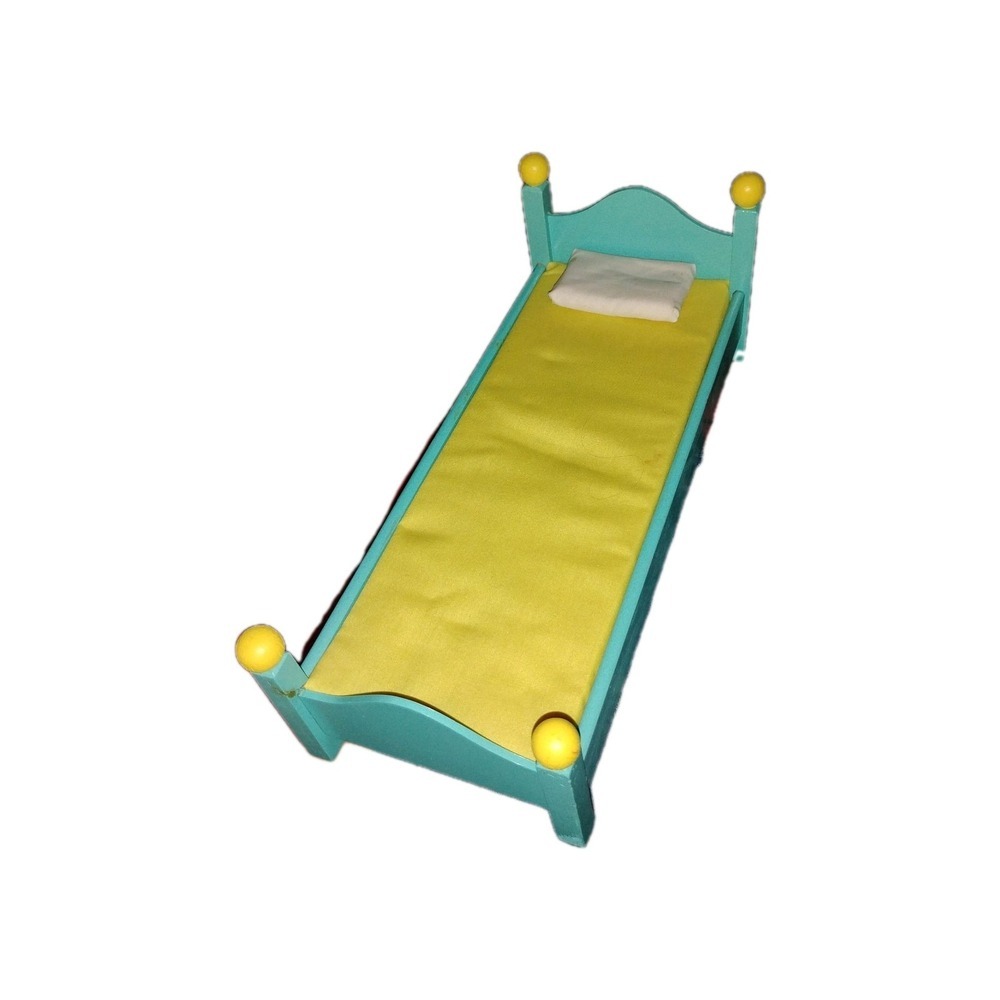 KidKraft Dollhouse‎ Doll Manor Bed - Wooden Replacement Built In Mattress/Pillow